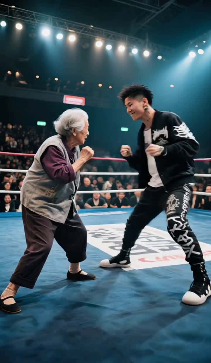 Cover for AI Fight Club: Elderly Lady vs Street Boy #Comedy #MartialArts #AIGenerated #Trending #HilariousMoments