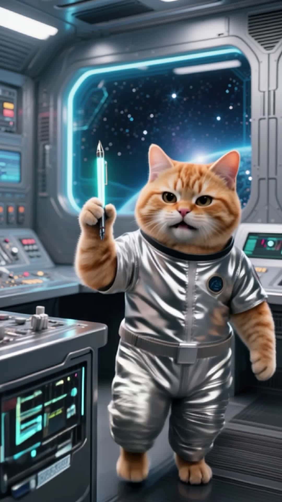 Cover for AI-generated. Kitten’s Mars Mess Saves Everyone 🐱❤️ #ai #cat #spacecats