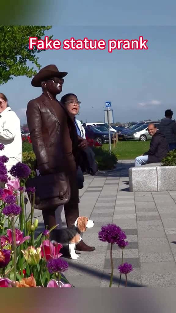Cover for foryou foryoupage funny funnyvideos prank fake statue prank 91595 #trendingscoopz
