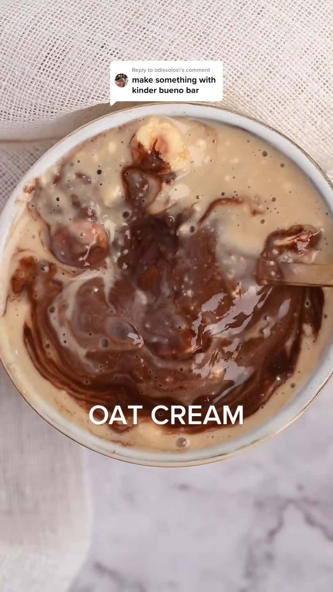 Cover for Reply to @odissolos  BUENO OAT ICE CREAM!!! #oatmeal #healthybreakfast #dessert