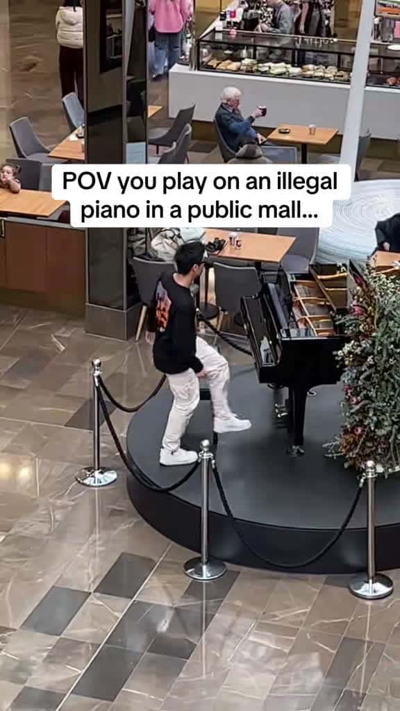 Cover for Barricades around a public piano—can anyone just walk up and play? 🎹🤷‍♂️ #PublicPiano #StreetMusic #UrbanArt #CityLife #PlayIt