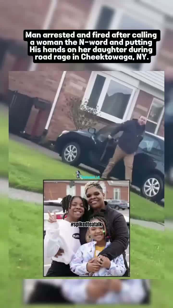 Cover for Man arrested and fired after calling a woman the N-word and putting His hands on her daughter during road rage in Cheektowaga, NY. #CheektowagaNY #viral #fyp #explore 