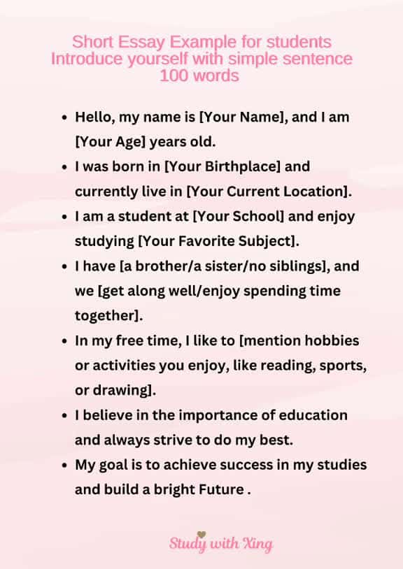 Cover for Short Essay for student Introduce yourself with simple sentence 100 words notes e 68945 #trendingscoopz
