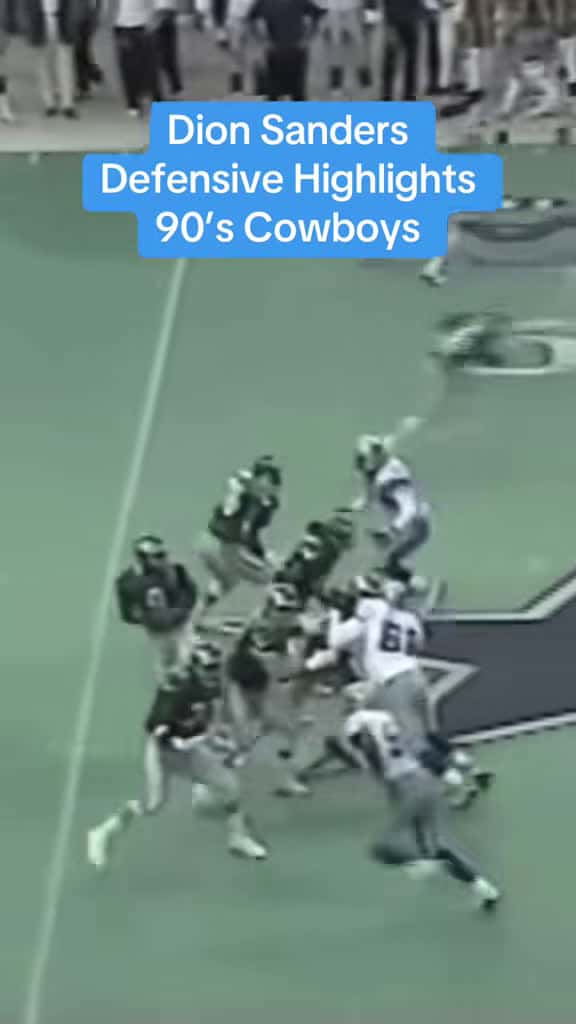 Cover for Deion Sanders: The ultimate lockdown corner! 😤✨ Watch how the Cowboys' Prime Time shut down opponents. #DeionSanders #NFLHighlights #LockdownCorner