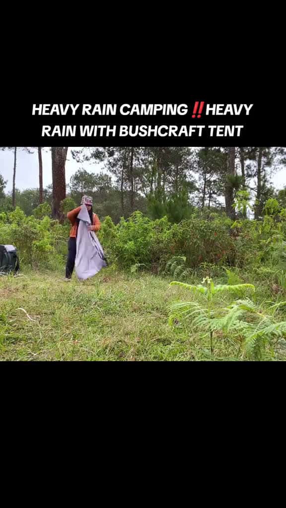 Cover for HEAVY RAIN CAMPING HEAVY RAIN WITH BUSHCRAFT TENT viral survival camping solocamping trend 68862 #shortvideos