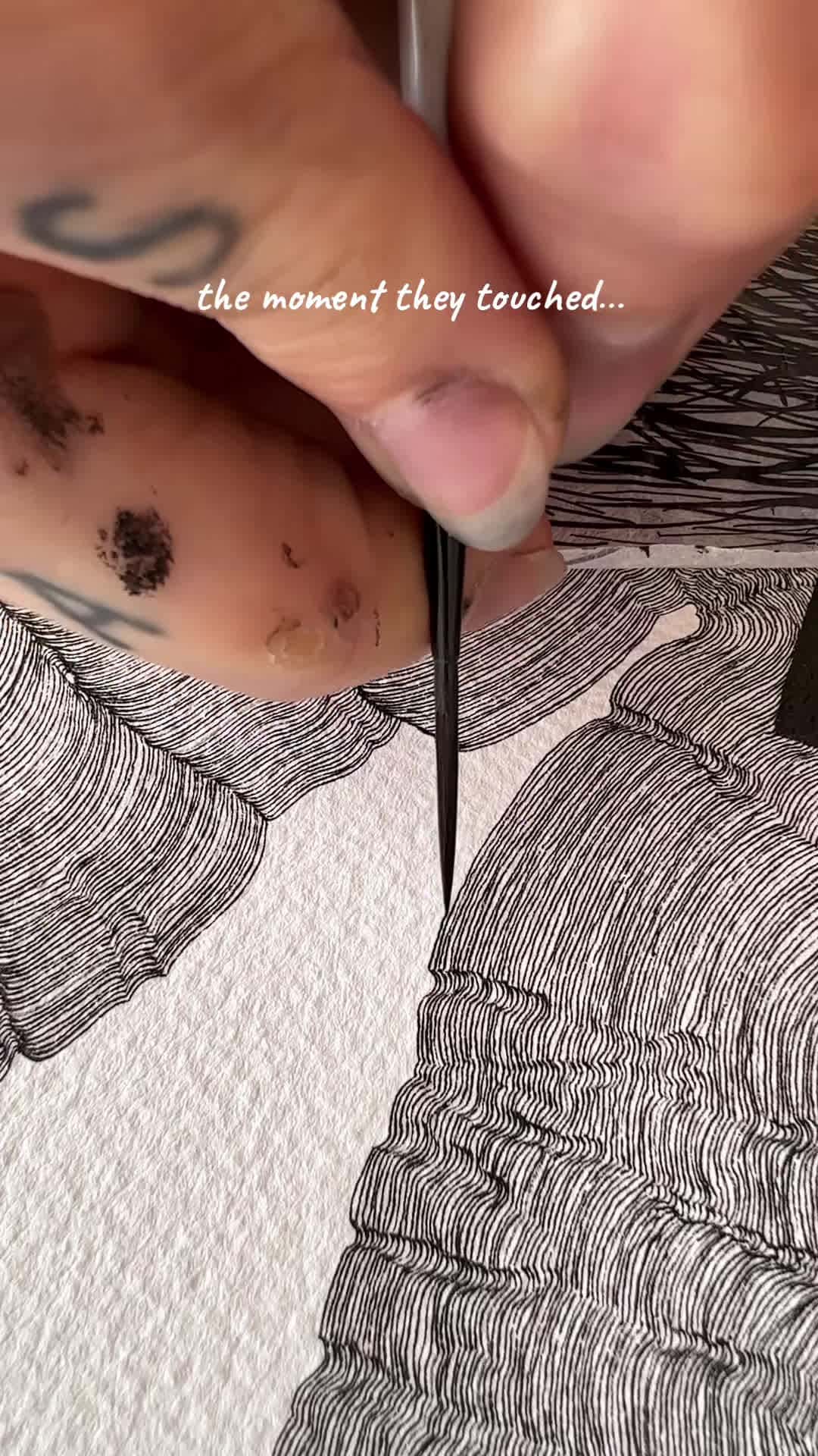 Cover for This painting measures 104x104cm - it is one of my largest artworks ever created!!😵‍💫🫣😊 #artistsoftiktok #arttok #myart #artist #painter #fineart #lineart #robertaboffo #ink