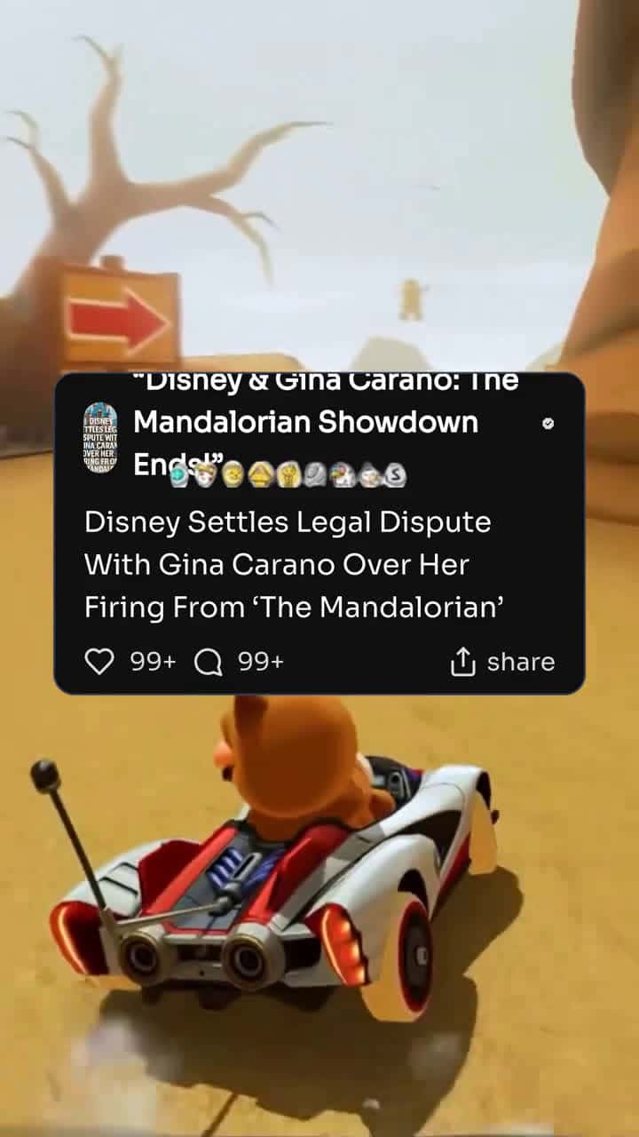 Cover for Disney reportedly settles Gina Carano dispute over her firing from The Mandalorian; Elon Musk's free-speech stance sparks debate ⚖️ #Disney #GinaCarano #Mandalorian #FreeSpeech
