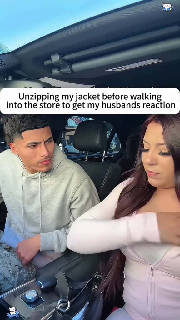 Cover for Unzipping my jacket before walking into the store to gauge my husband is reaction funnytik 47883 #shortvideos