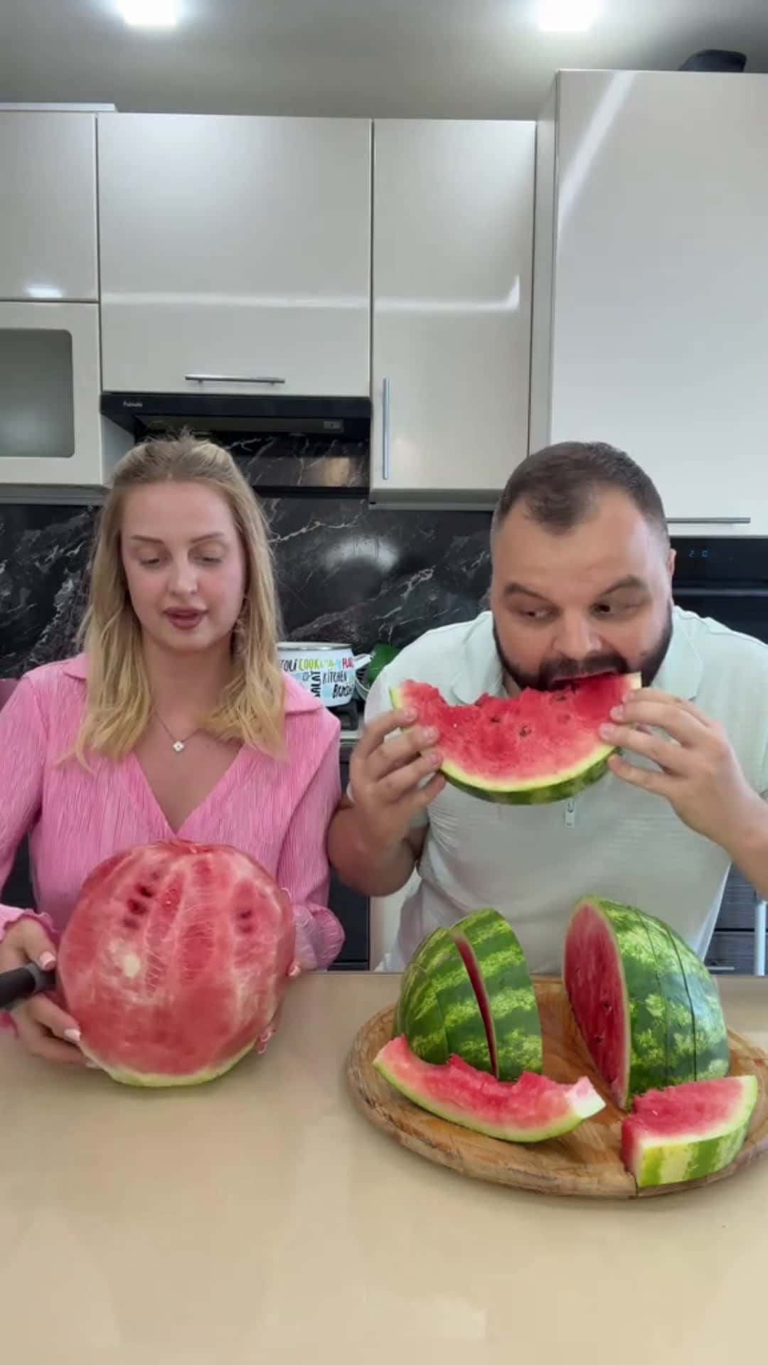 Cover for He Took Her Watermelon… Big Mistake 🍉😬 He thought she wouldn’t notice… 🍉💥 But she had the perfect revenge 😈 #fun#funnycouplet#watermelonprankl#relatableu#couplehumorp 
