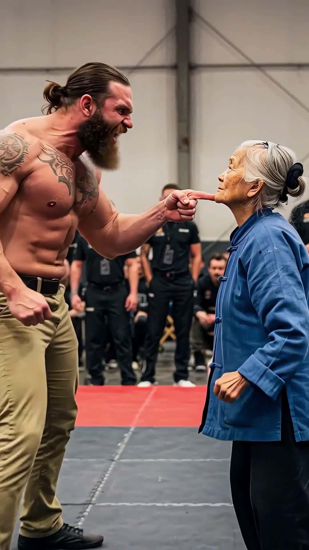 Cover for AI-generated: 87-year-old grandma’s hardcore challenge! The tough guy gets totally stunned by her moves! #KungFu #Grandma #RuralLife #Athlete #MastersAmongThePeople #ai