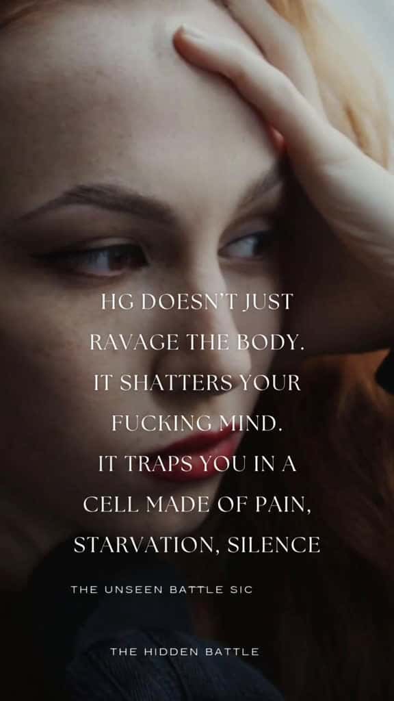 Cover for 💥 HG doesn’t just ravage the body. It shatters your f*cking mind.  It traps you in a cell made of pain, starvation, silence. No one talks about what it does to your mental health. No one prepares you for the days you feel like ...