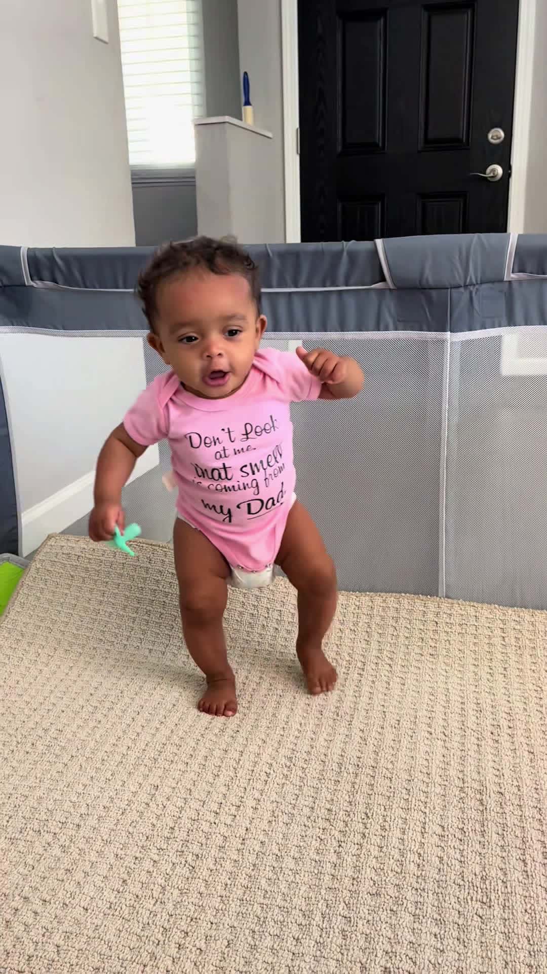 Cover for Walking at 8 months to big bro Jayden. #babygirl #cutebaby #babywalking #babble #babymilestones #happybaby #cute #cutenes #fyp #foryoupage #foryoupage