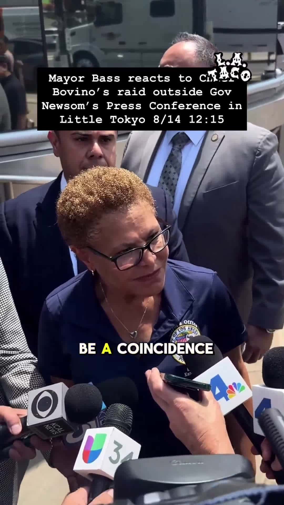 Cover for Karen Bass absolutely loses it, after ICE arrests illegals at Gavin Newsom event.  😂🤣