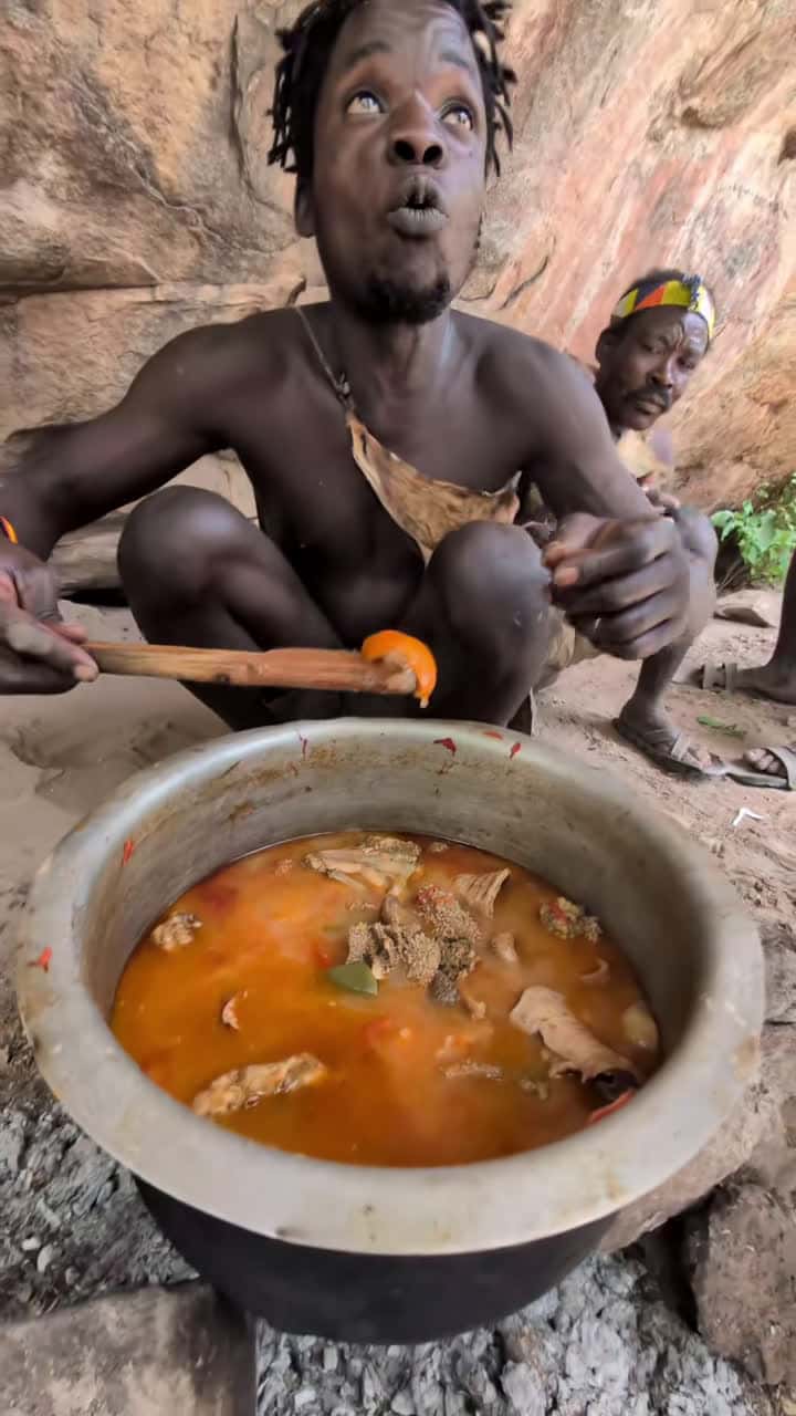 Cover for Wow,,Amazing delicious 😋 breakfast See Oldman enjoy Favorite food, Hadzabe tribe Lifestyle.