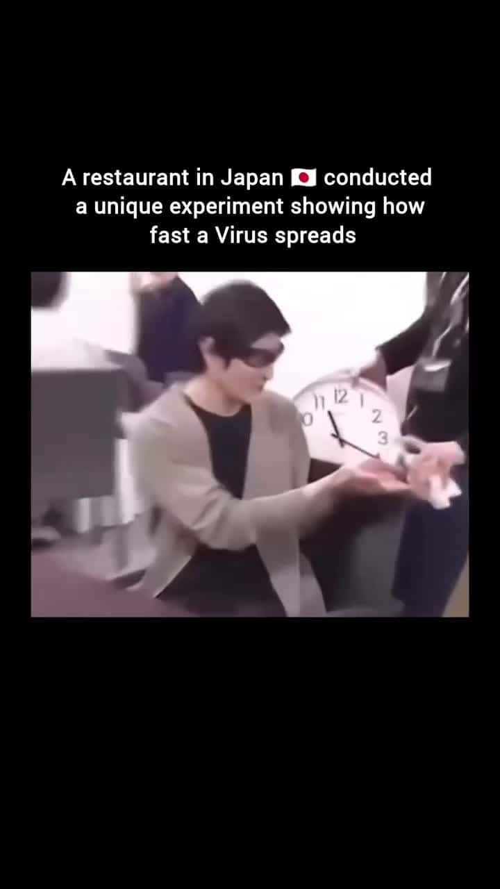 Cover for A mind - blowing experiment in Japan reveals how fast germs can spread in a restaurant setting when one person is infected Using a fluorescent substance to mimic germs, NHK an