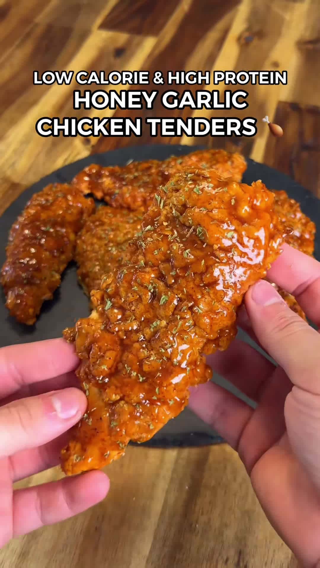 Cover for Healthy & Easy Low Calorie Honey Garlic Chicken Tenders! 🍗🔥 (Macros: Per Tender - 8 Total) 239 Calories 18.5gC | 3.5gF | 31gP Don’t forget to check out my digital recipe cook books with over 200 easy & delicious recipes like these! 📖👨🏻‍🍳 Ingredients: 700g Boneless & Skinless Chicken Breast (raw weight - butterfly & slice into 8 thin strips) 1 Tsp Salt, 1.5 Tsp Smoked Paprika, 1 Tsp Garlic Powder, 1/2 Tsp Cayenne Pepper 200g Plain All Purpose Flour (not all of this gets used - approximately