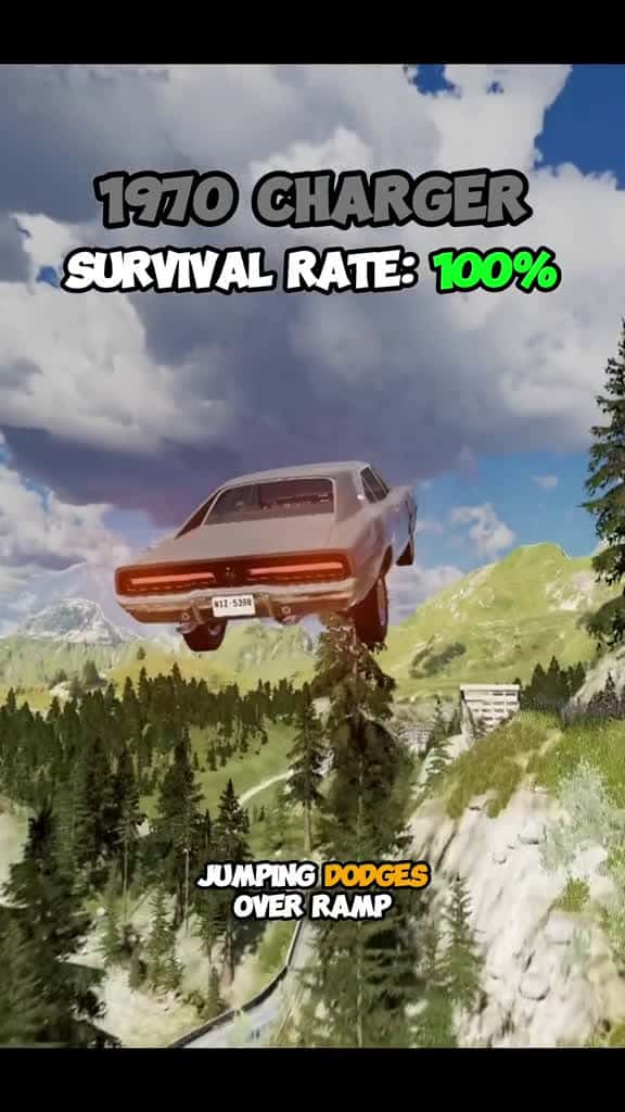 Cover for Dodges vs giant ramp #gaming #fyp #beamng #beamngdrive #foryou #car