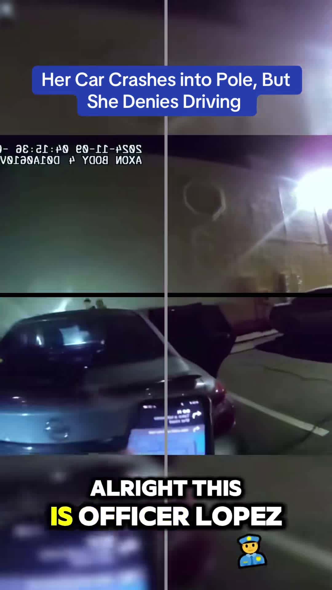 Cover for Her Car Crashes into Pole, But She Denies Driving #truecrime 