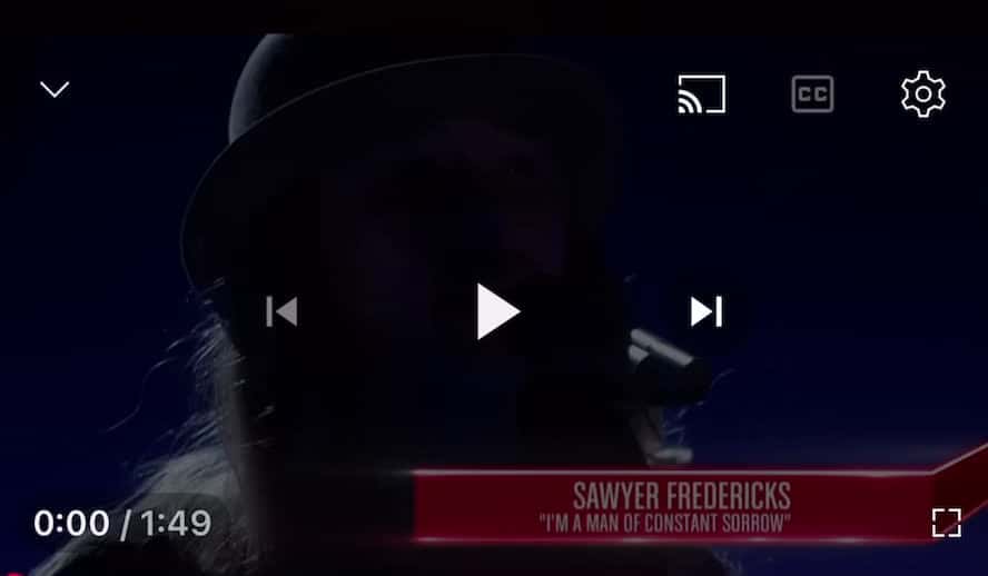Cover for Sawyer Fredericks singing on the voice in constant sorrow