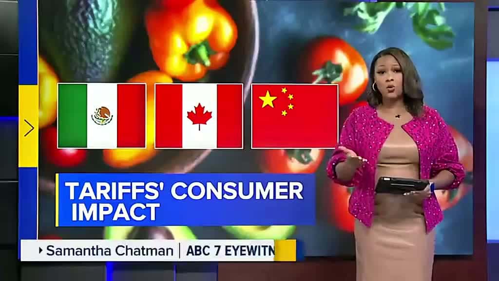 Cover for #TrumpTowerProtest President Trump's tariffs on Canada and Mexico could have a direct impact on your household, particularly when it comes to groceries and gas. Here's how. #trump #tariff #tariffs #grocery
