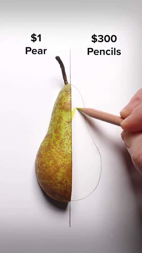 Cover for Draw a Pear easy drawing art tutorial howtodraw pear pencil illusion 78358 #shortvideos