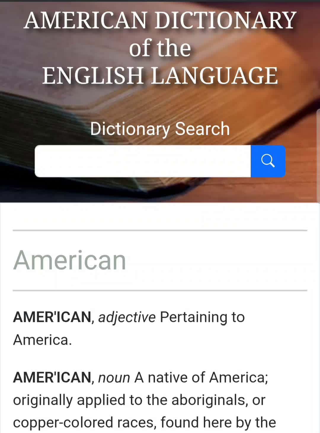 Cover for Webster's eighteen twenty eight definition of american