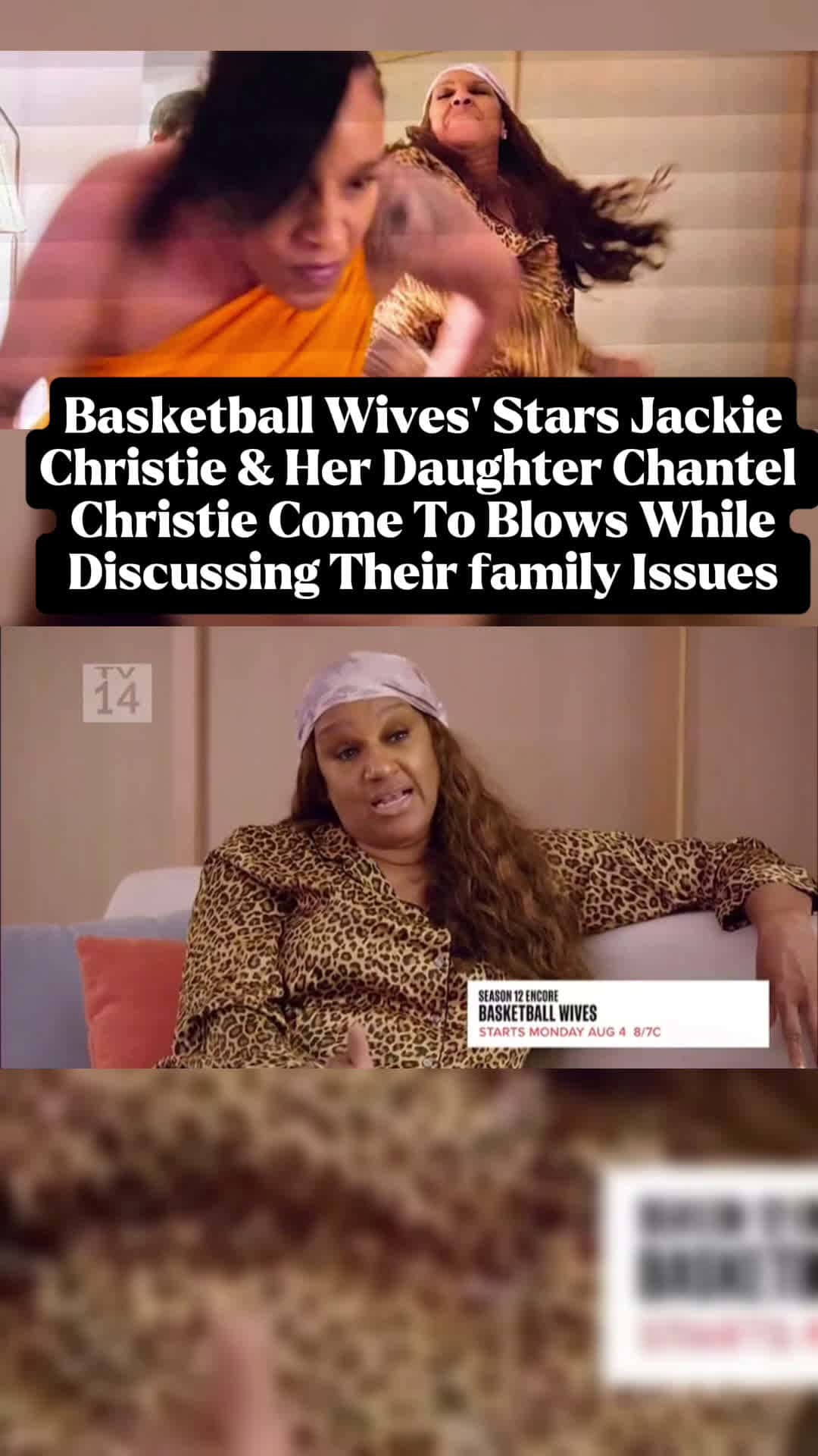 Cover for Basketball Wives' Stars Jackie Christie & Her Daughter Chantel Christie Come To Blows While Discussing Their Issues #fyp #viral #basketballwives 
