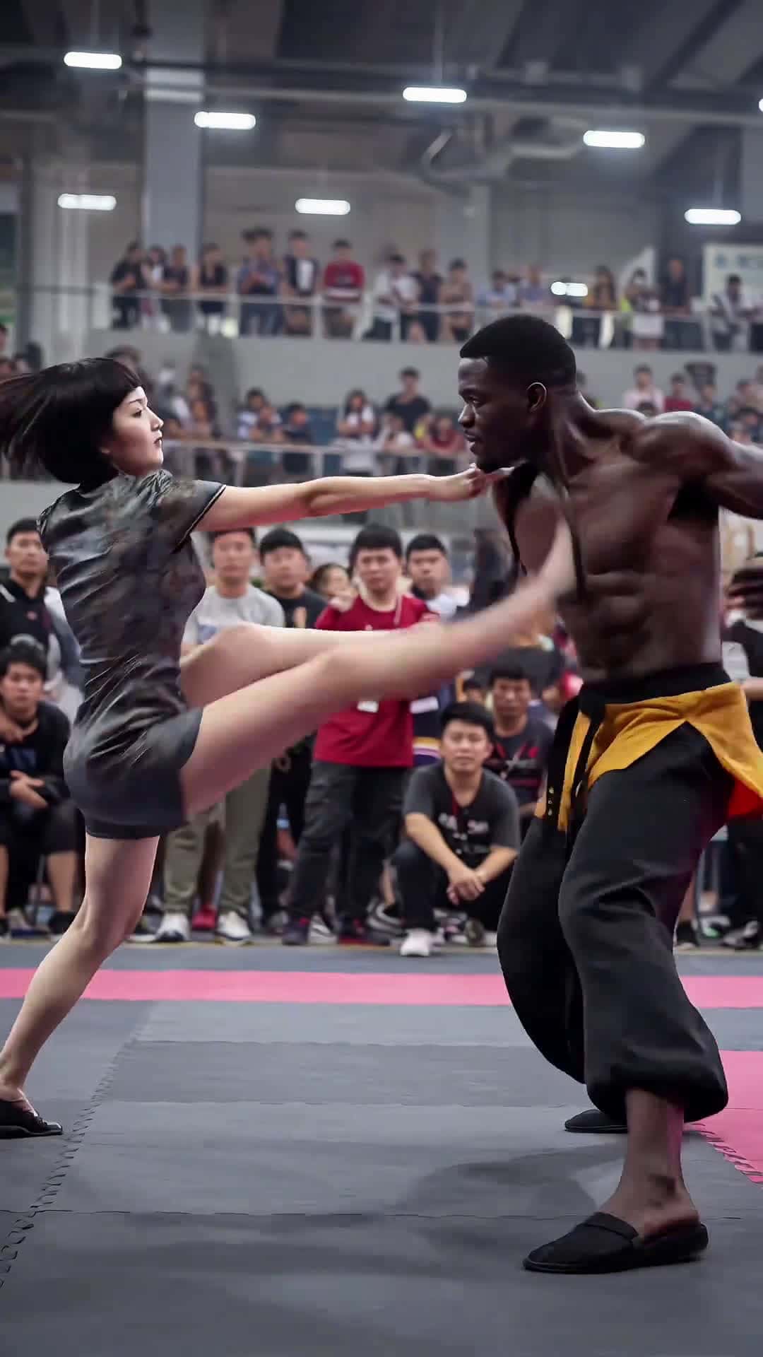 Cover for AI generated: This beauty's kicks are insane! #KungFuGirl#MartialArts#AIArt#Fight#Trending