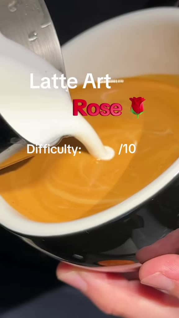 Cover for Watch me create a stunning rose 🌹 with latte art! #LatteArt #CoffeeArt #BaristaSkills