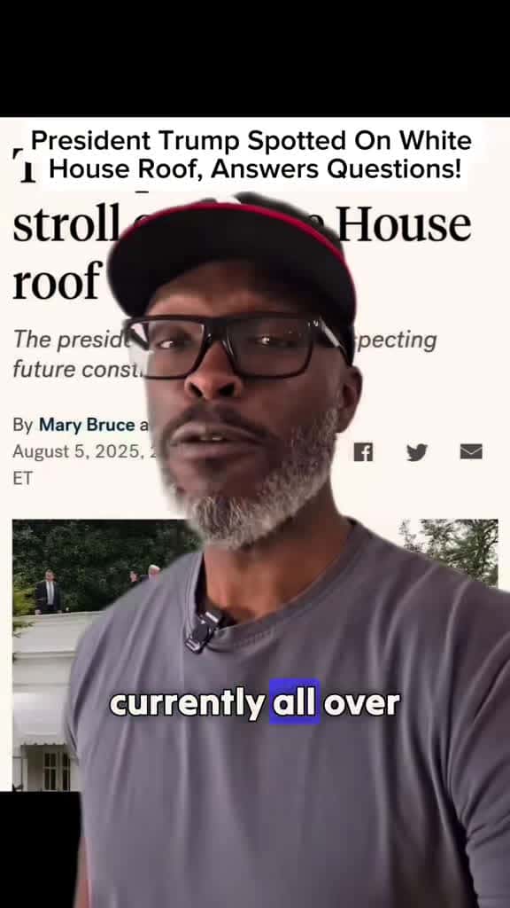 Cover for Trump tours White House roof, talks possible makeovers & cracks jokes about missiles! Says he'll fund the upgrades himself. 🇺🇸 #Trump2024 #WhiteHouse #TrendingNews