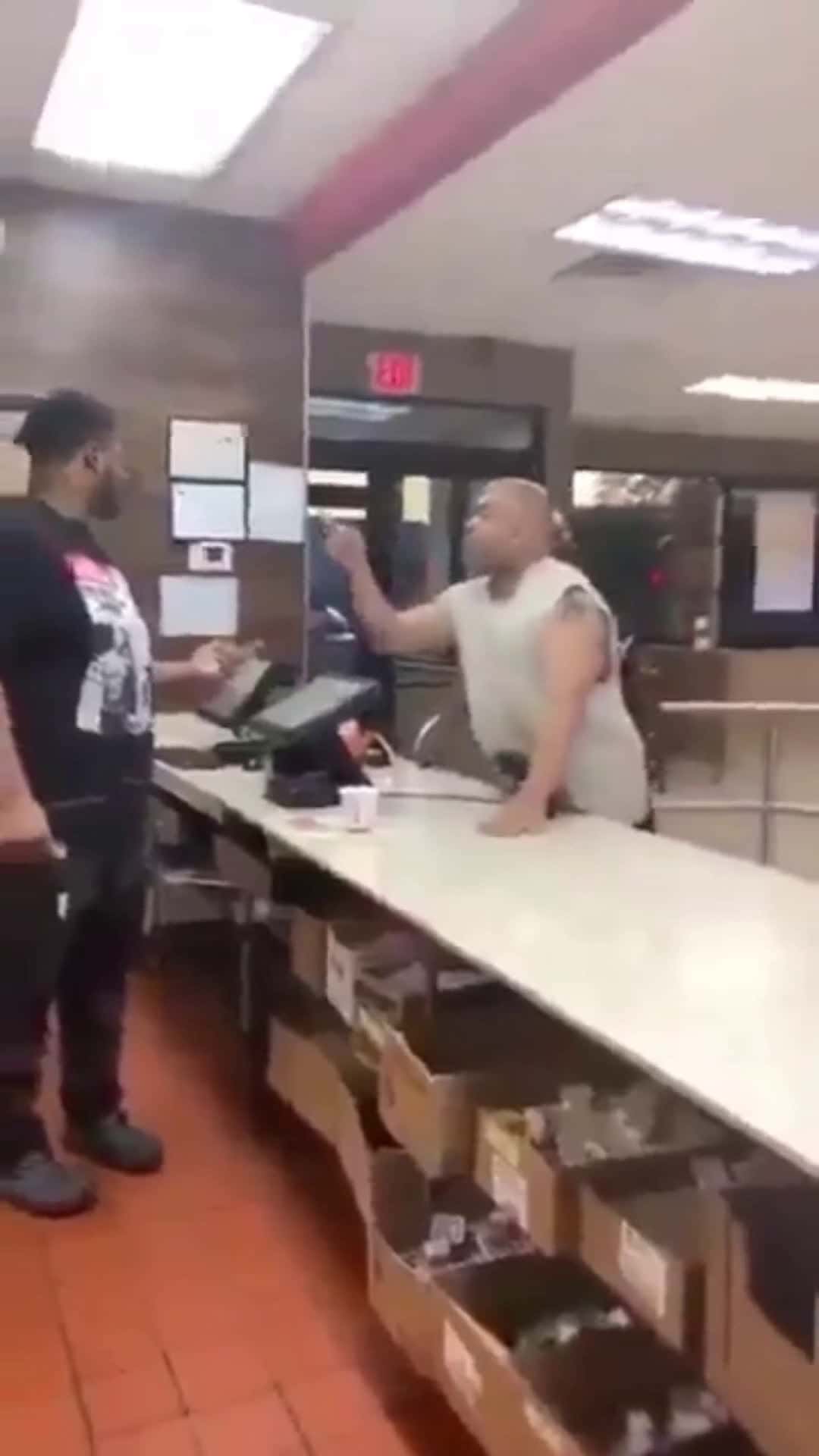Cover for Burger King customer vs employee. #fightcam #fyp #foryou #viralvideo #fight 