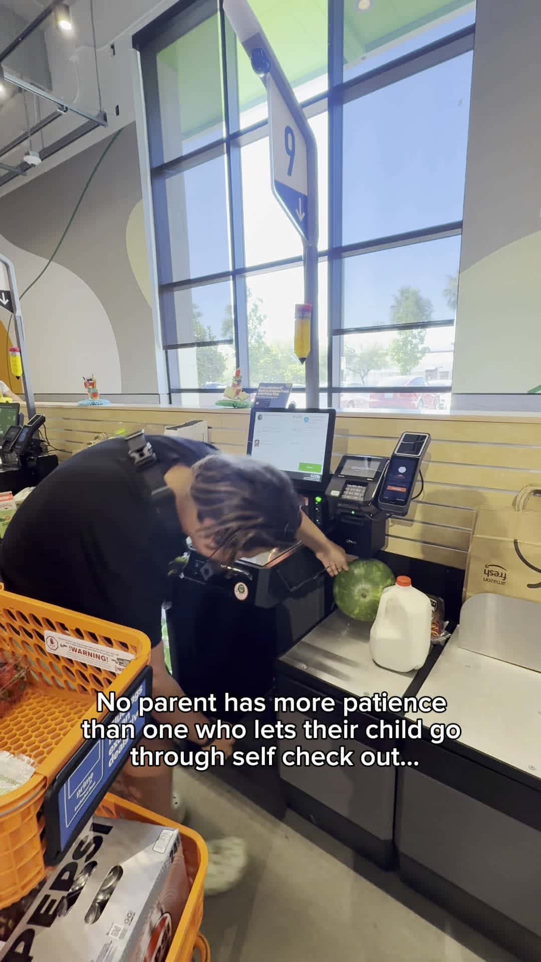 Cover for When me told you -‘’ Mom , self checkout will be faster😂🙈🧘🏼#patience#funny#teen