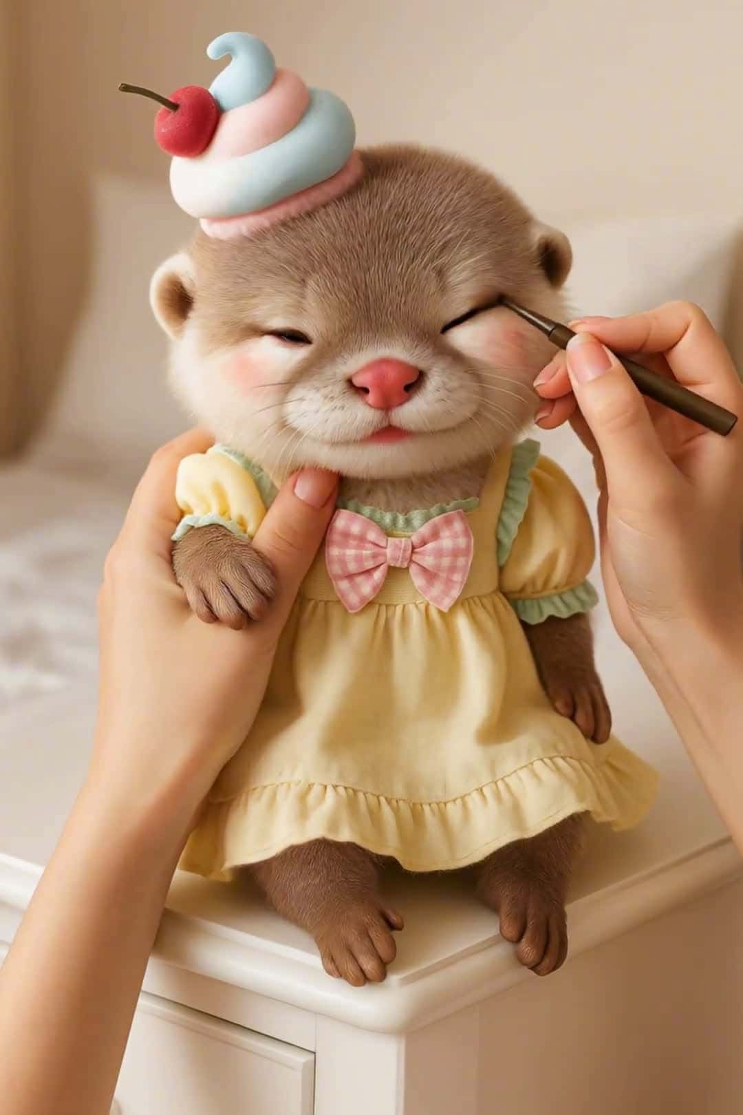 Cover for AI otter moment: Hey aunts, makeup time today? #otterworld#cutemax#sillyanimalbehavior#AIartwork#foryou