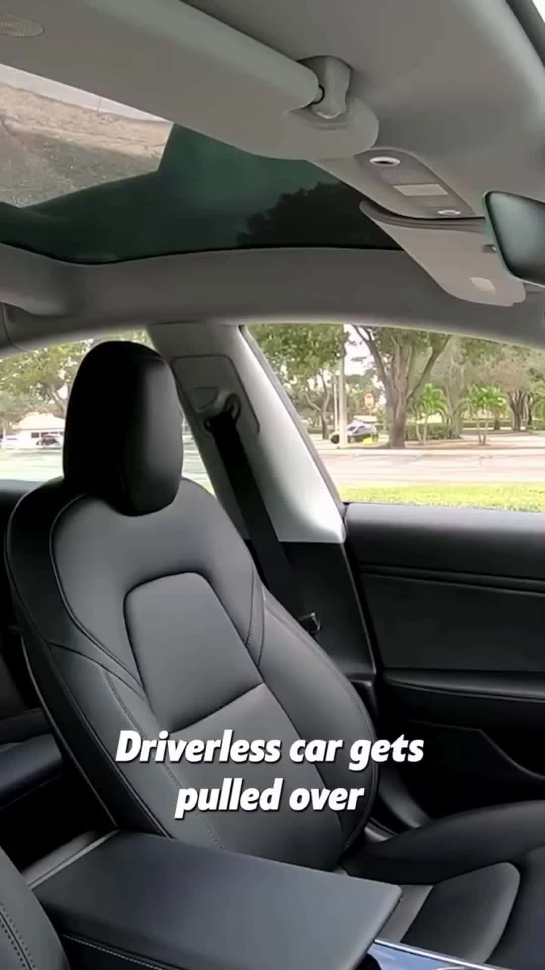 Cover for police pulled over driverless tesla 😂 #cops  #scoopz  #caughtoncamera  #police 