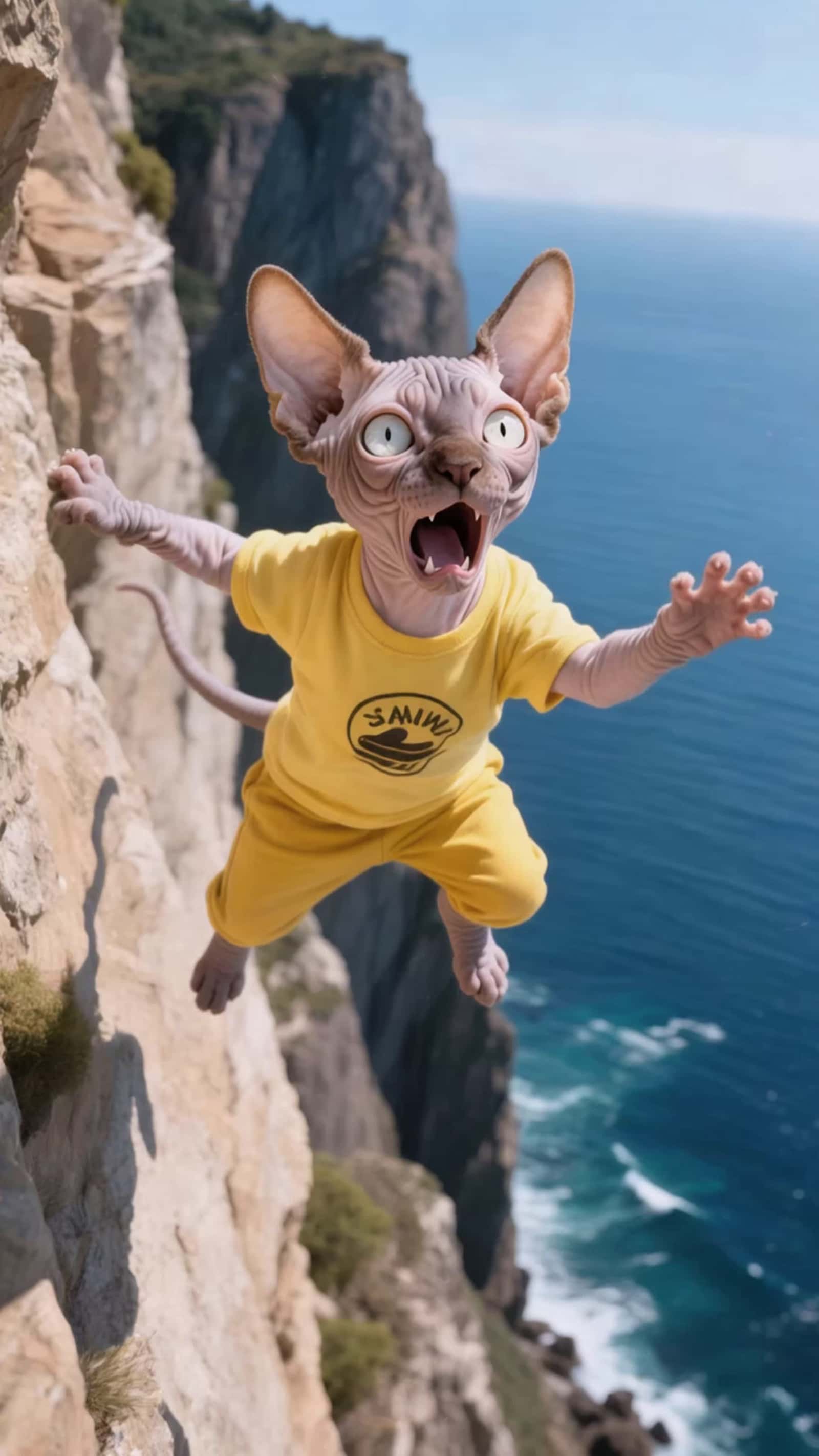 Cover for ​​AI-generated. When the Mermaid Met the Sphynx... Even the Ocean and Desert Stood Still! 🧜‍♀️🐱🌊 #ai #cat #drama #funny​
