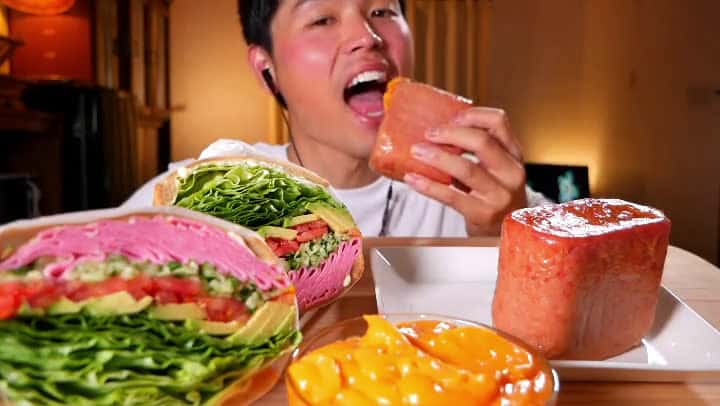 Cover for #咀嚼音注意　食べたもの→わんぱくサンド・減塩スパム・チーズソース#おうちご飯#夜ごはん#料理動画#tiktokグルメ#飯テロ#糖質オフ#糖質制限 #asmr#foodporn #モッパン#今日何食べた#mukbang#咀嚼音#eatingshow #eatingsounds #eating