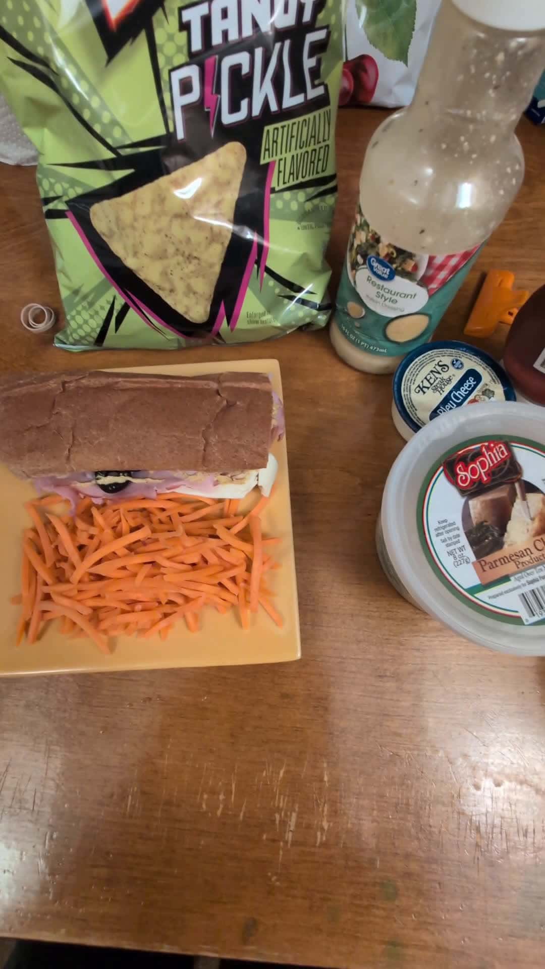 Cover for ASMR. Showing A Ham Sub, Carrots And Doritos!!