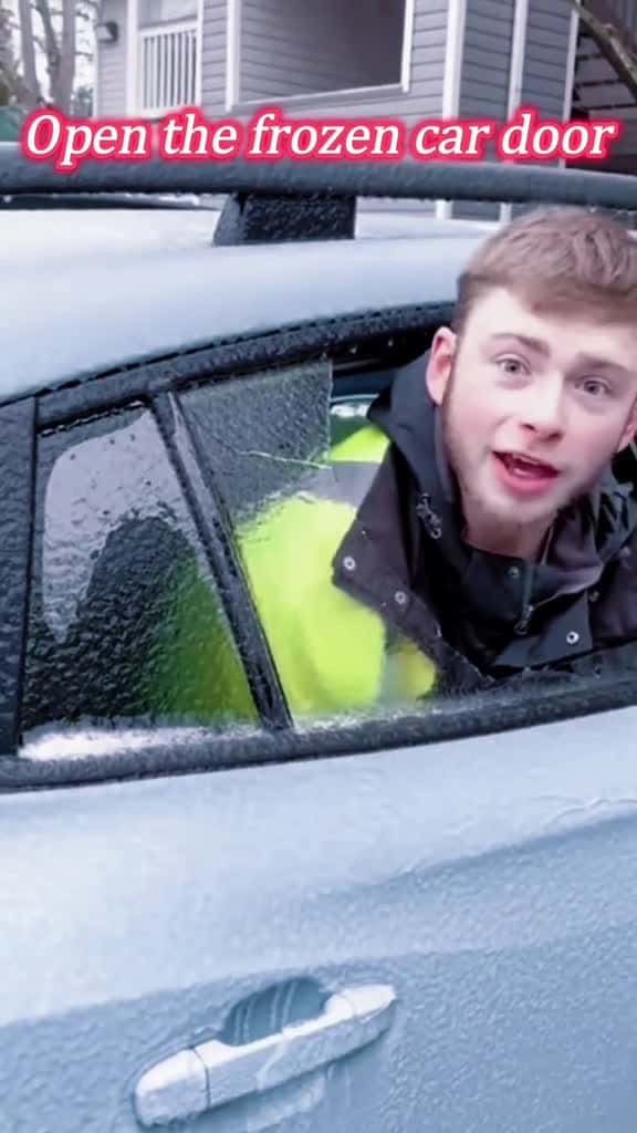 Cover for Open the frozen car door fyp pov usa 19082 #nicevideo