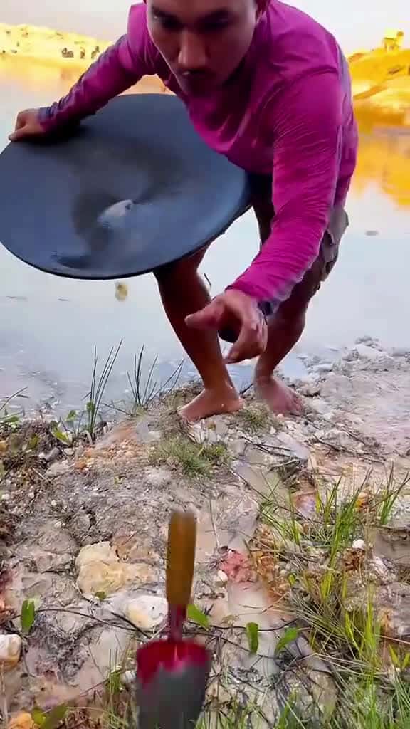 Cover for Looking for gold and panning for gold buried in river walls viralvideo golddiscovery minin 81070 #trending