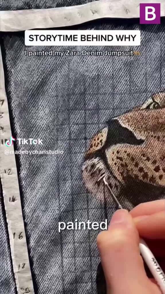 Cover for This girl painted her Zara denim jumpsuit and it looks amazing Find out more about her art 93883 #trend