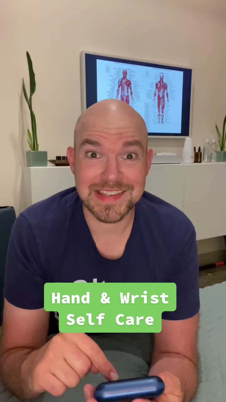 Cover for Helping hands help themselves. #selfcare #massage #takeabreak #reset #slowdown #wrist #hand #pain #stretch #tension #relax