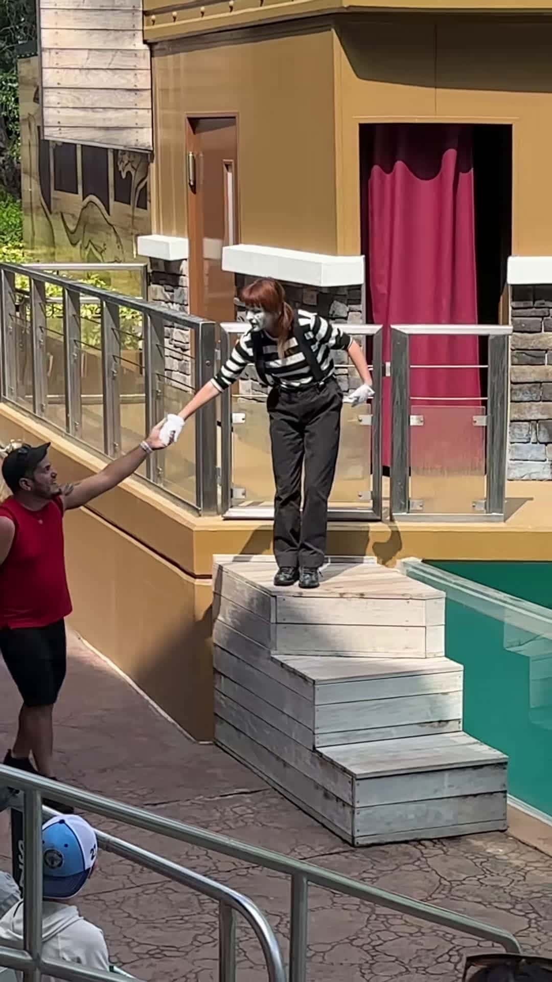 Cover for #FirstVideoChallenge Megan the Mime Top Moments. Megan the Famous Seaworld Mime 