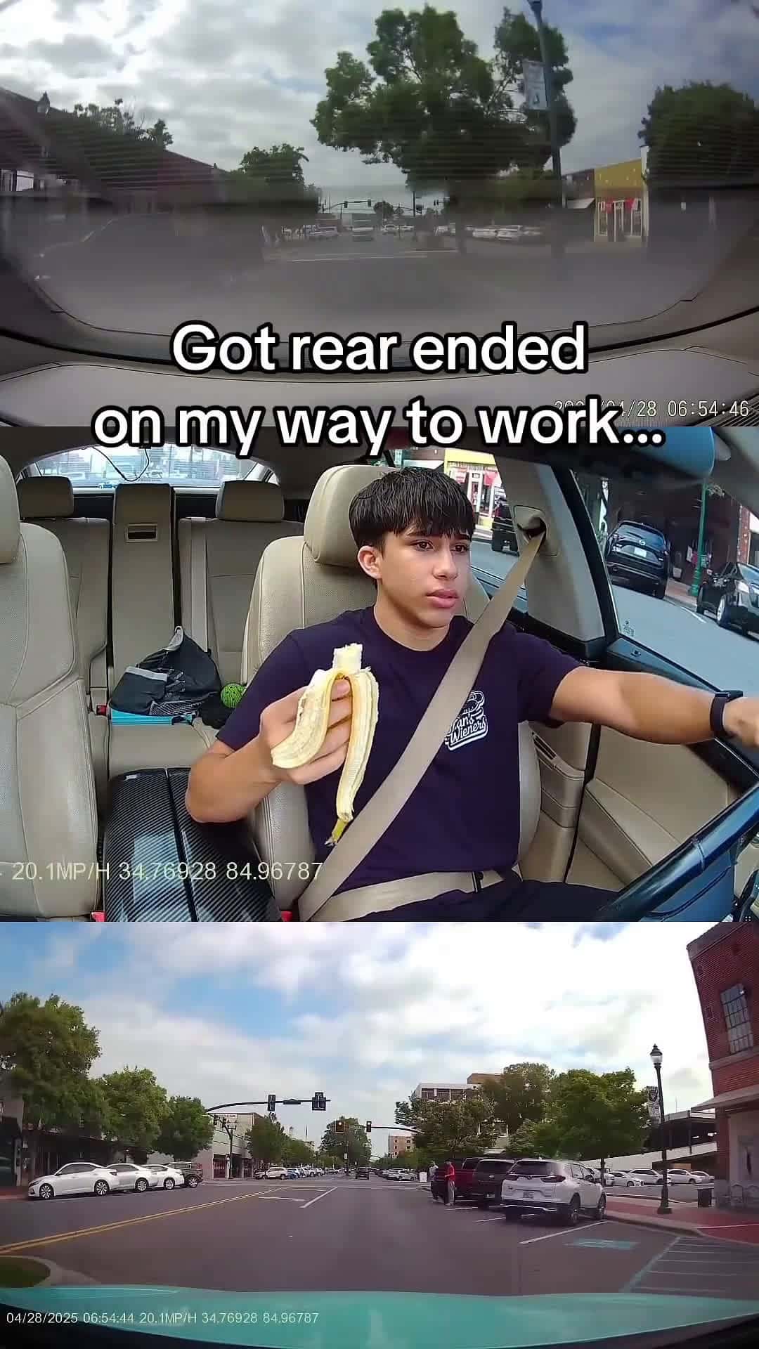 Cover for Guy Gets Rear Ended At Traffic Light 😭 #carcrash #police #bodycam 