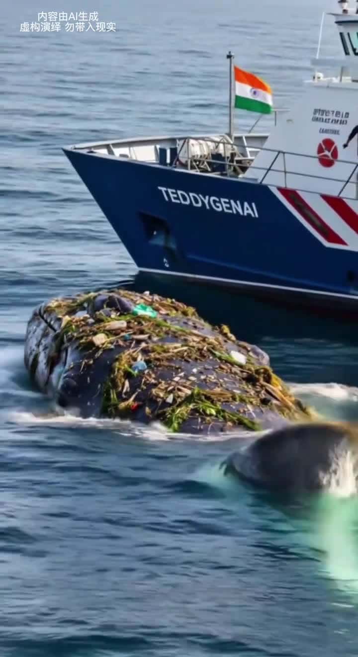 Cover for AI created: Whale gets a fresh barnacle clean! #OceanPeace#SatisfyingClips#MarineLifeLove#CleaningMagic