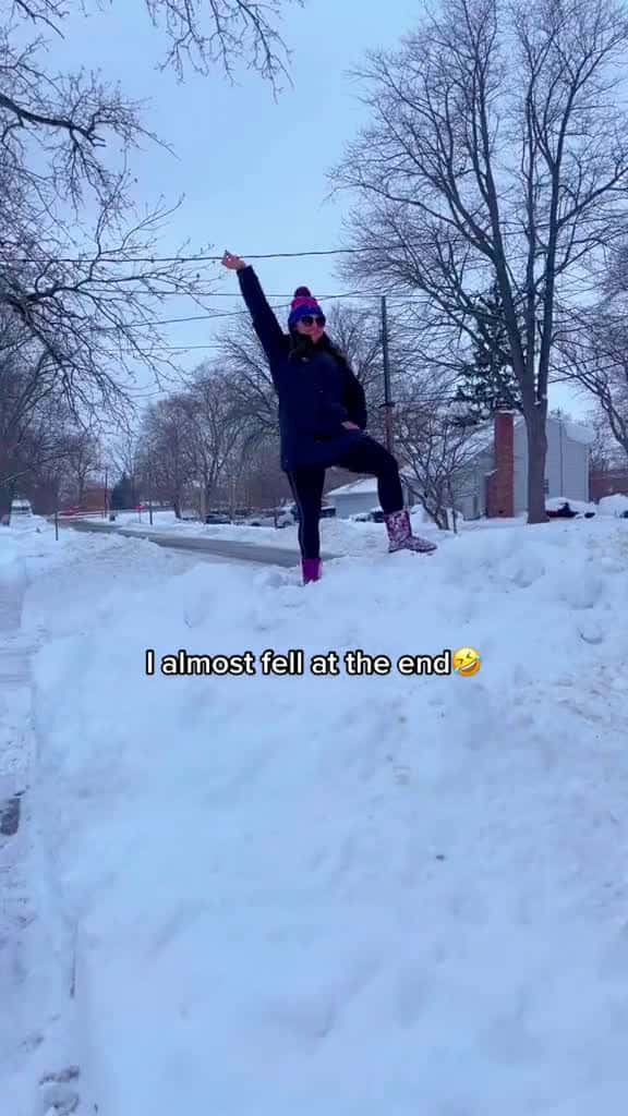 Cover for This was TOO fun🤣 Trying to smile through this #Blizzard ! Stay safe everyone❤️ DC: @Tydakidd. ✨ #fyp #dancingwithbritini #foryoupage #dancetok #snow #snowstorm