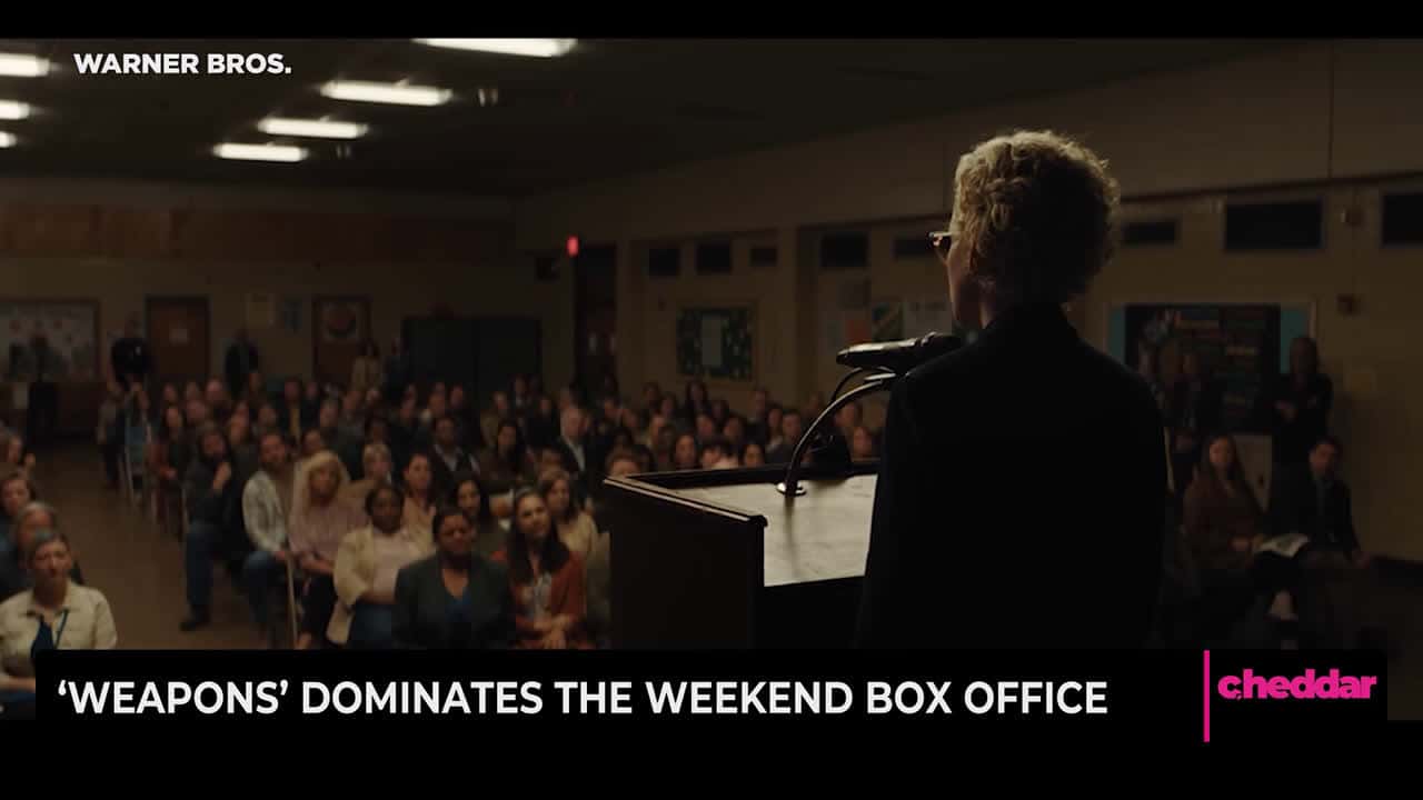 Cover for 'Weapons' Dominates the Weekend Box Office