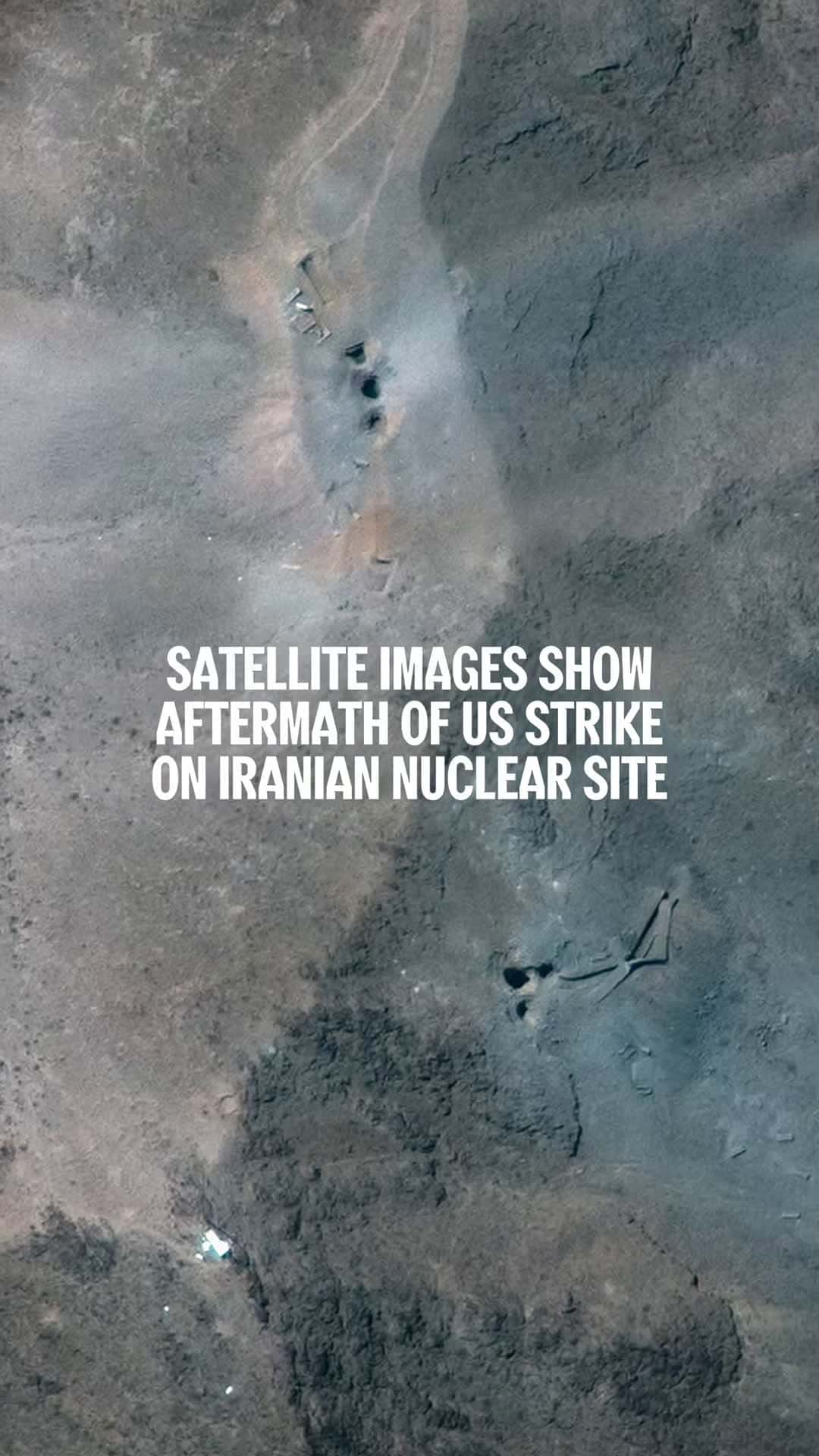 Cover for #IsraelIranConflict Satellite imagery has shown the aftermath of US bombing strikes on the Fordow underground nuclear complex in Iran. Fordow is one of three uranium enrichment facilities targeted by the US in overnight strikes