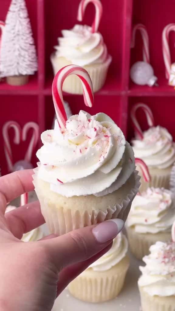 Cover for WHITE CHOCOLATE PEPPERMINT CUPCAKES  Fluffy  moist white cupcakes filled with whi 64958 #us