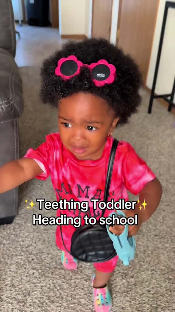 Cover for OFF TO SCHOOL 💕#16monthsold #toddlersoftiktok #aminagray #afro #teething