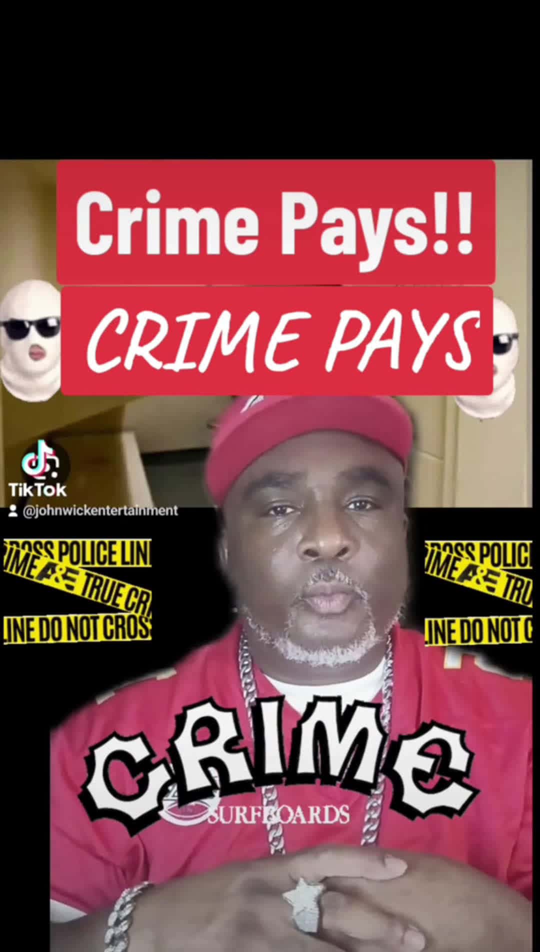 Cover for Crime Pays... Get money!  If you in the streets leverage your name and reputation for business purposes ... Music entertainment , movies , books, clothing .  Get out the streets and get money  and take care of your families.  